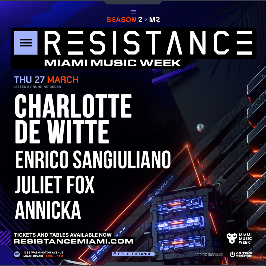 Charlotte de Witte - RESISTANCE Miami Music Week Image