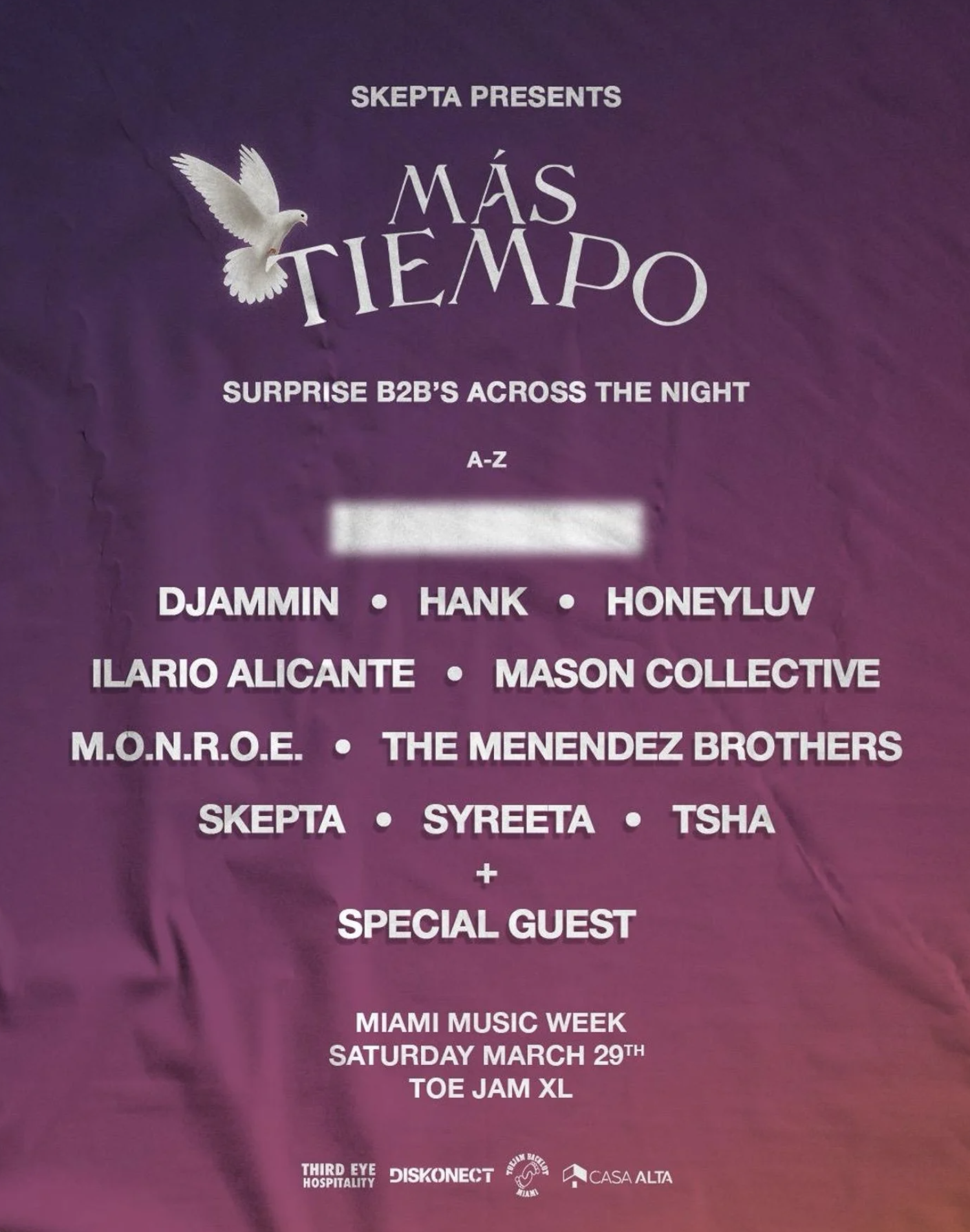 Skepta Presents: Más Tiempo Miami Music Week @ Toe Jam XL Flyer