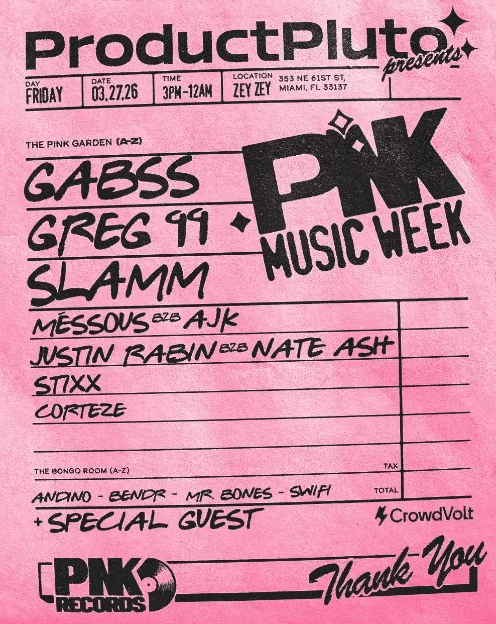 Product Pluto & PNK Records Presents: PNK Party Music Week '26 Image