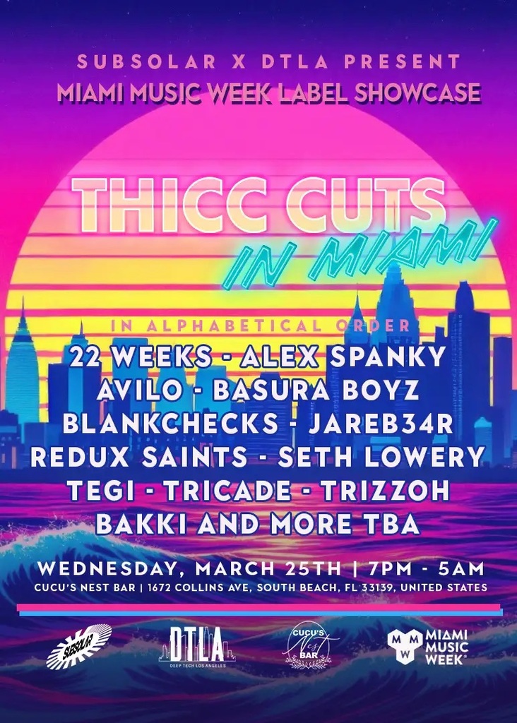 Subsolar x DTLA present: Thicc Cuts in Miami Music Week Image