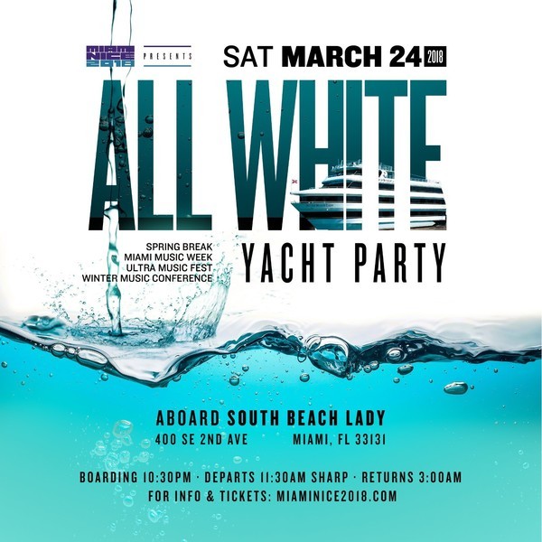Miami Nice All White Yacht Party Image Miami Nice All White Yacht Party Image