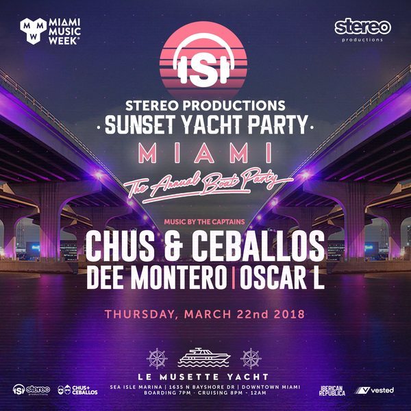 Stereo Productions Sunset Yacht Party w/ Chus & Ceballos & Friends Image Stereo Productions Sunset Yacht Party w/ Chus & Ceballos & Friends Image